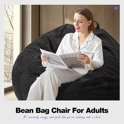 Hobestluk 4.5FT Bean Bag Chair Giant Bean Bag Chair with Filler Included Adult Bean Bag Chairs with