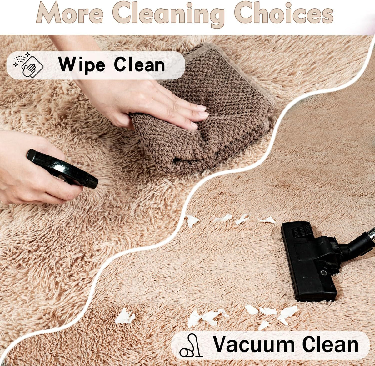 Rezutan Rugs for Living Room, Area Rug 6x9 Fluffy Rug Carpet, Soft Shaggy Modern Floor for Kids
