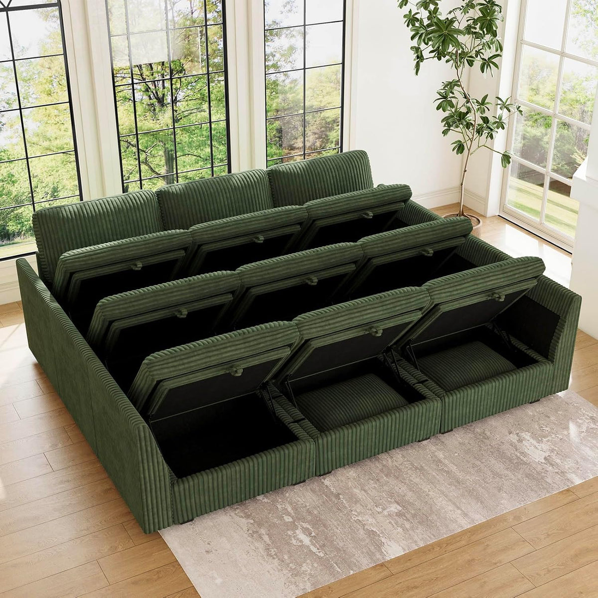 Belffin Modular Sectional Sofa with Sleeper Sofa, Oversized Cloud Couch with Extra Deep Seat