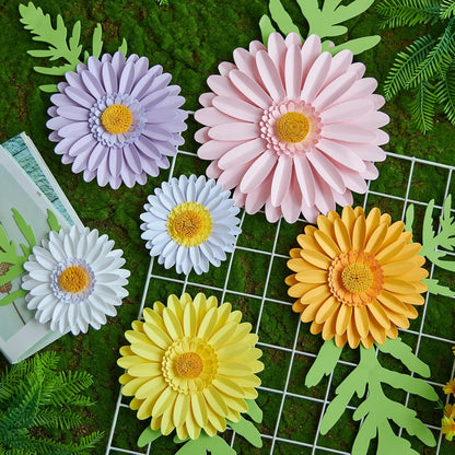3D Paper Flowers Decorations for Wall, Large Daisy Paper Flowers for Bulletin Board, Wedding, Baby