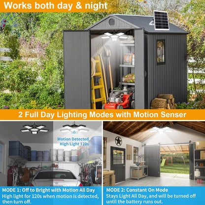 Solar Shed Light Indoor Outdoor, Upgrade Large 267LED Solar Powered Motion Sensor Pendant Light