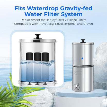Waterdrop NSF/ANSI 42&372 Certified Water Filter, for Berkey® BB9-2® Black Filters, Berkey® Gravity