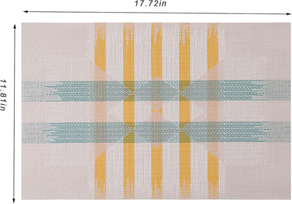 CADONO Placemats Set of 4 Washable Indoor/Outdoor Vinyl Place Mats for Dining Table Durable