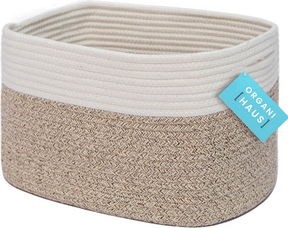 OrganiHaus Woven Storage Baskets for Organizing, Cotton Rope Organizer Bins for Shelves, Closet &