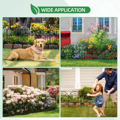 32 Pack Decorative Garden Fence, 26in x 34.6ft Arched No Dig Animal Barrier Fence for Dog Rabbit