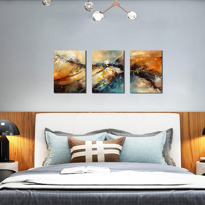 HUBOSKN Abstract Canvas Wall Art for Living Room - Modern Pictures for Office Wall Decor - 3 Piece