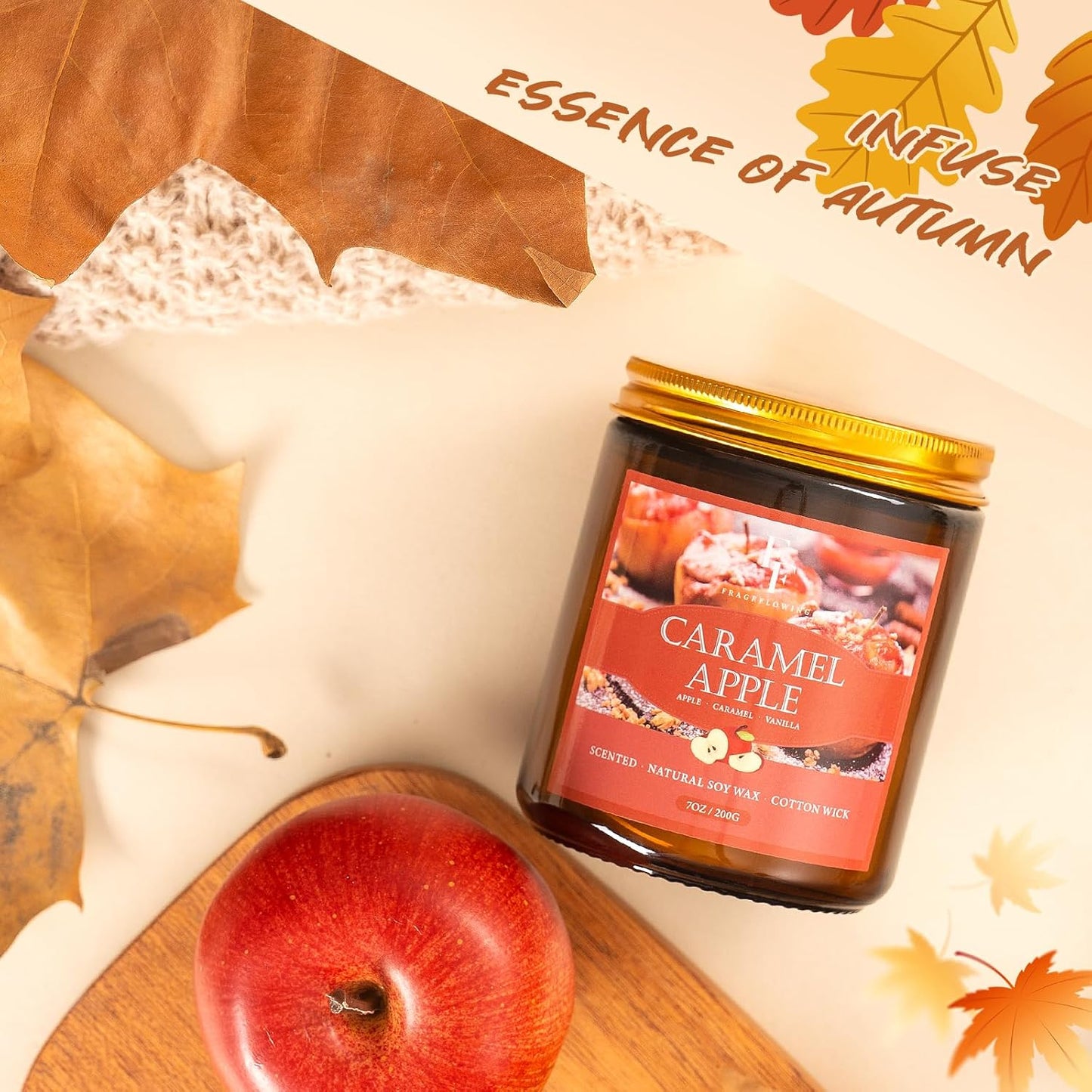 Fall Candles Set, 6 Pack Candles for Home Scented Natural Soy Wax, Autumn Gifts Set for Women Men