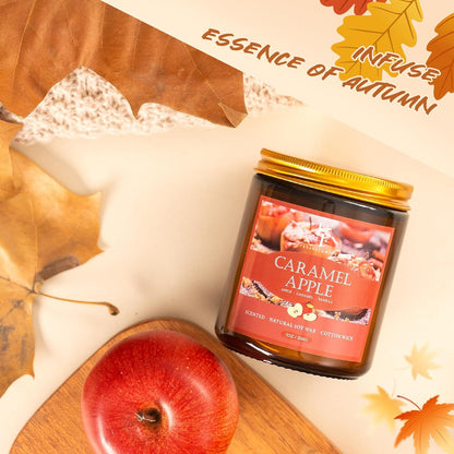 Fall Candles Set, 6 Pack Candles for Home Scented Natural Soy Wax, Autumn Gifts Set for Women Men