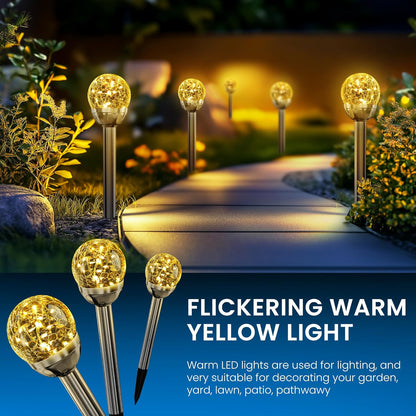 SOLPEX Solar Garden Lights String, 6 Pack Outdoor Christmas Decoration Warm White Solar Powered