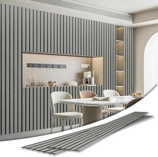Art3d 4-Pack Glue-On Six-Grid Wainscoting Panel for Interior Wall Decor - 104 x 12 Inch Polystyrene