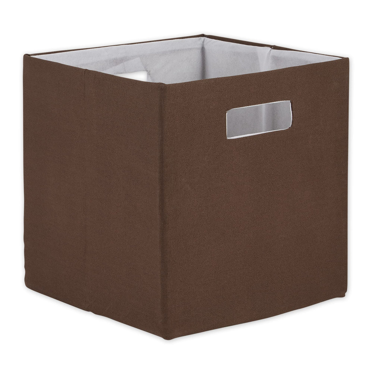 DII Fabric Storage Cube Organizer Bin 13x13x13 Foldable, Bark Brown