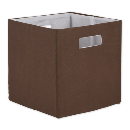 DII Fabric Storage Cube Organizer Bin 13x13x13 Foldable, Bark Brown