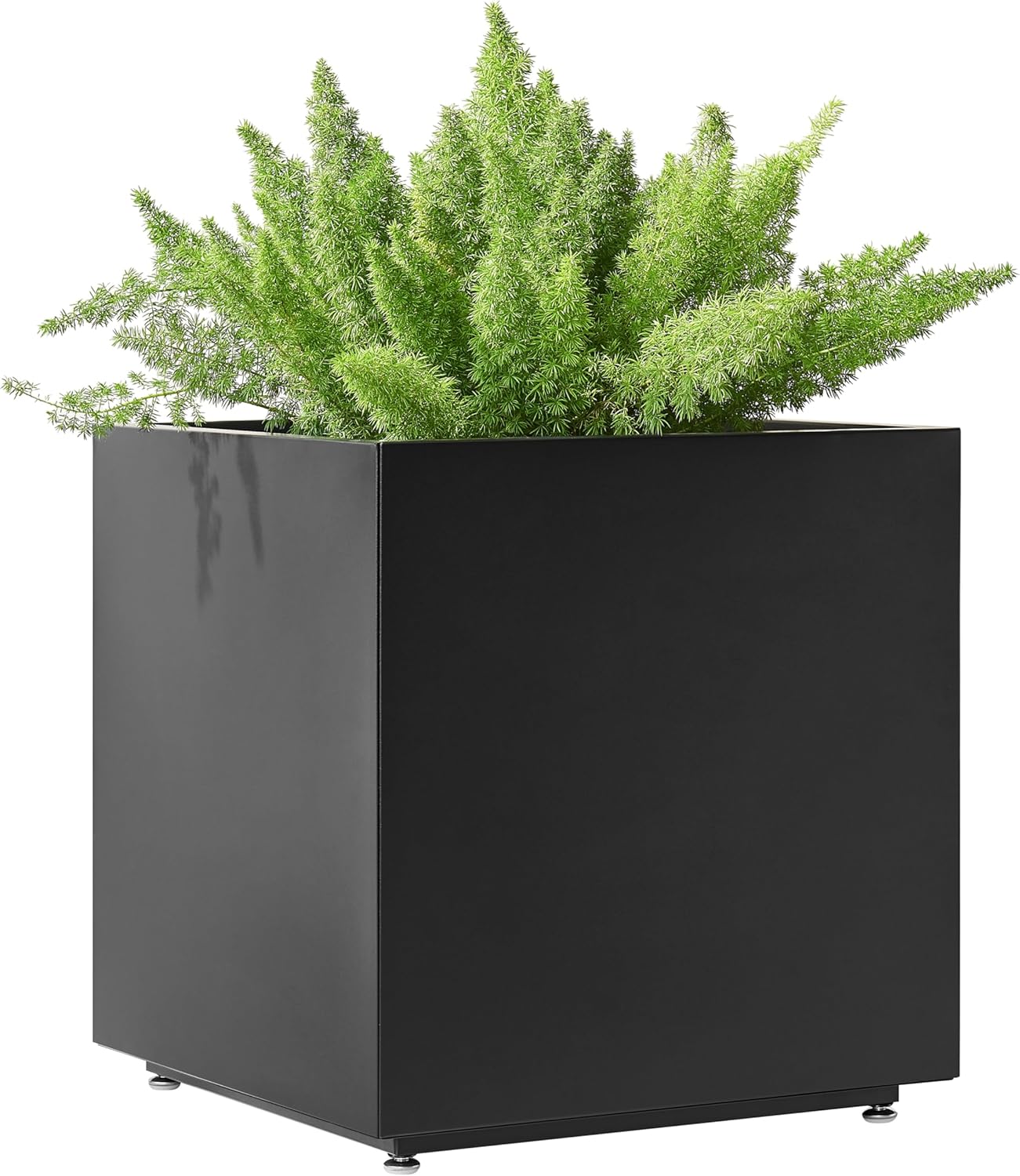 Large Metal Outdoor Planter Box 20Wx20Dx21.5H, Galvanized Steel Cube Planters for Outdoor Plants