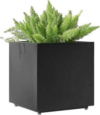 Large Metal Outdoor Planter Box 20Wx20Dx21.5H, Galvanized Steel Cube Planters for Outdoor Plants
