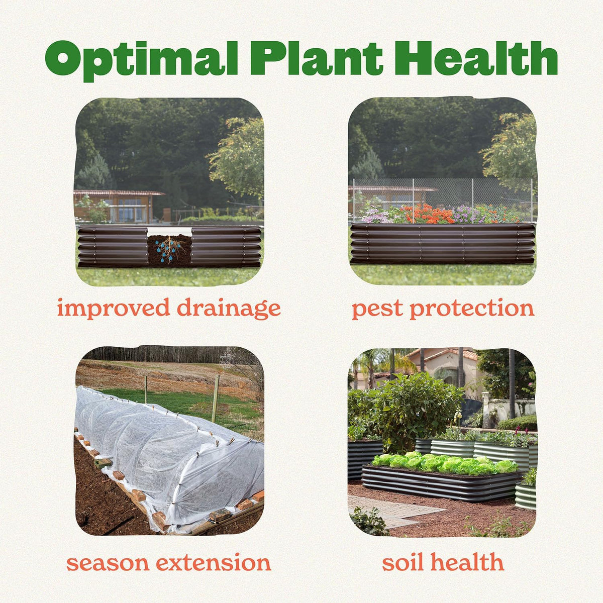 Epic Gardening 5-in-1 Modular Galvanized Raised Garden Bed Kit, 30" Short Metal Planter Box