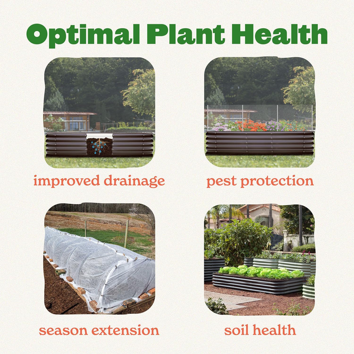Epic Gardening 5-in-1 Modular Galvanized Raised Garden Bed Kit, 30" Short Metal Planter Box