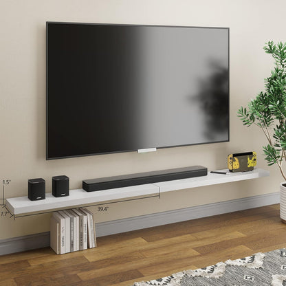 BAMEOS Floating Shelves,40 in W x 8in D Wall Mounted Wooden Shelves with Invisible Brackets Set of