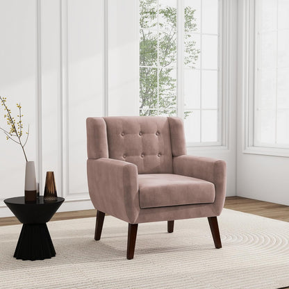 UIXE Accent Chair, Velvet Upholstered Armchair for Living Room, Modern Club Arm Chairs Comfy Single