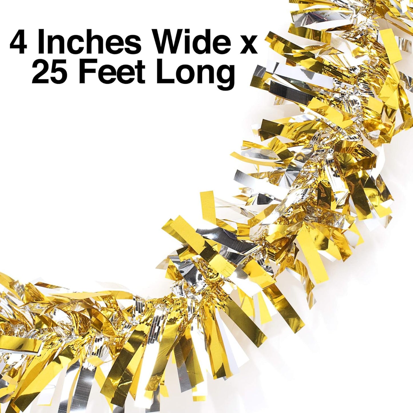 Anderson's Gold & Silver Metallic Tinsel Twist for Trailer Or Golf Cart, 4 inches Wide x 25 ft
