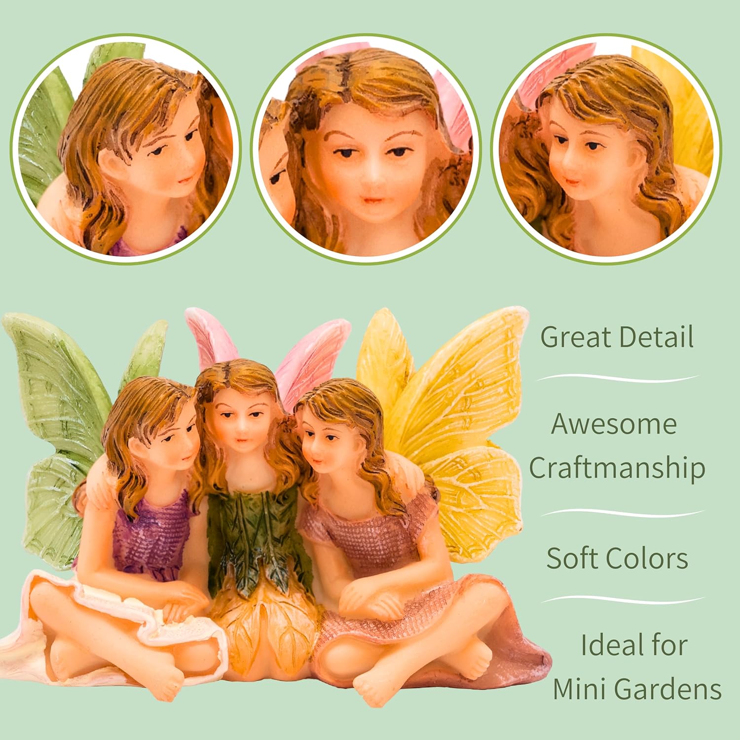 PRETMANNS Fairies for Fairy Garden - Accessories for an Outdoor or Indoor Miniature Garden