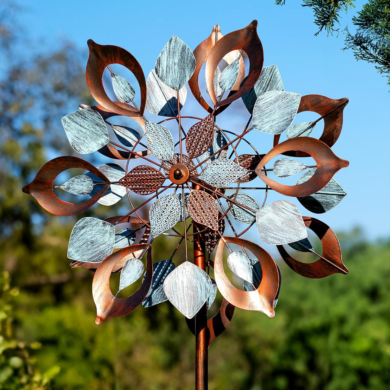 Wind Spinners Outdoor for Yard and Garden, Metal Large Wind Spinner & Sculptures 84 Inch, Garden