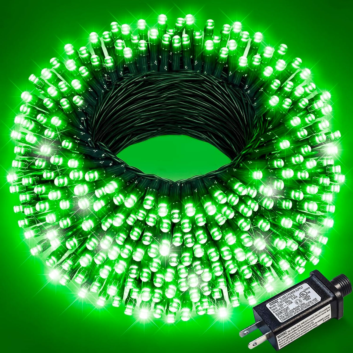 100FT 300 LED Christmas Lights Outdoor, Green Christmas String Lights with 8 Modes, Waterproof