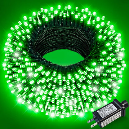 100FT 300 LED Christmas Lights Outdoor, Green Christmas String Lights with 8 Modes, Waterproof