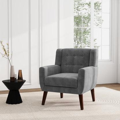 UIXE Accent Chair, Velvet Upholstered Armchair for Living Room, Modern Club Arm Chairs Comfy Single