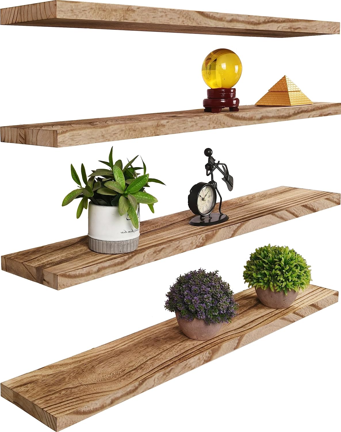 Wood Floating Shelves for Wall, Rustic Wall Shelves for Bedroom, Wall Mounted Floating Shelf, Set