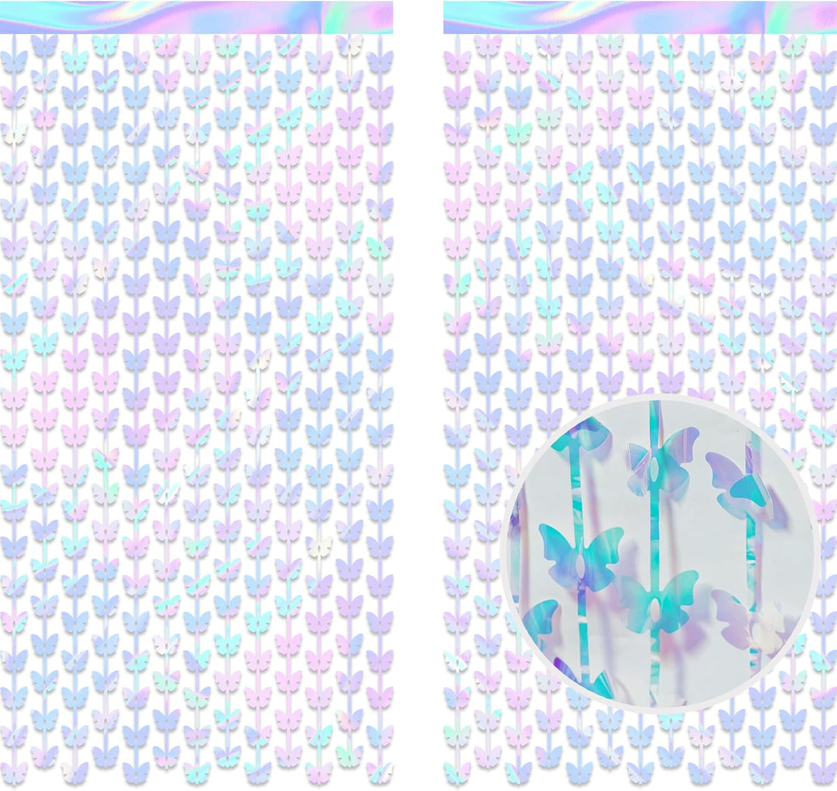Iridescent Butterfly Fringe Party Backdrop - GREATRIL Fairy Streamers for Butterfly Princess Themed