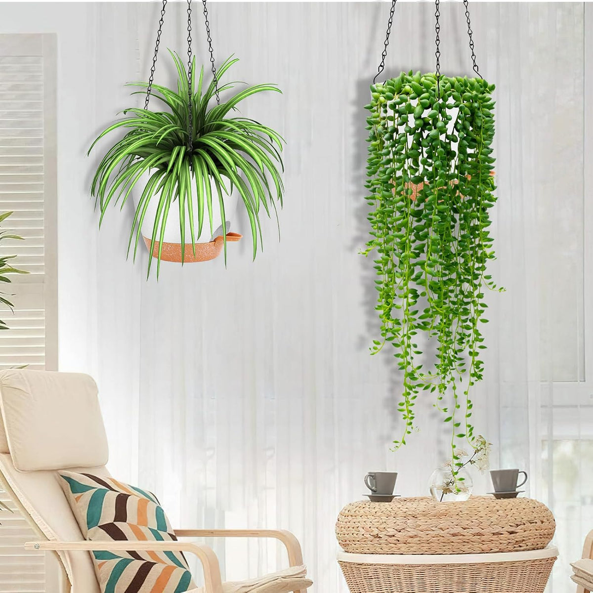 GARDIFE Hanging Planter, 8 inch Hanging planters for Indoor. Outdoor Plants, Self Watering Plant