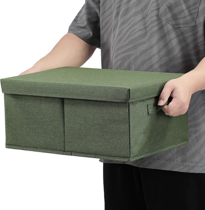 HOONEX Storage Bins with Lids for Organizing, Pack of 2, Storage Boxes with 2 Carrying Handles and
