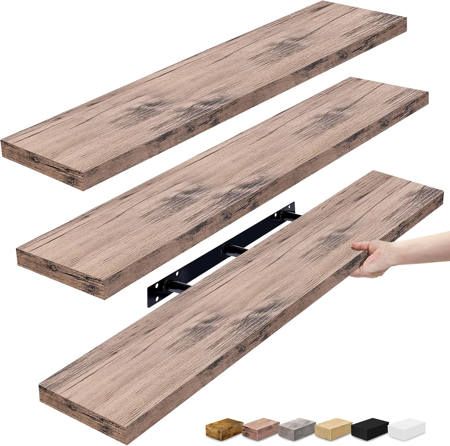 Sorbus Floating Shelves for Wall - 48 Inch Long Bathroom Shelves, Wall Decor for Bedroom, Kitchen