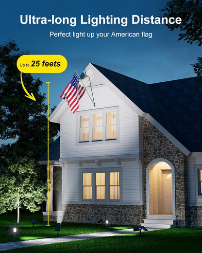4 Pack Solar Spotlights Outdoor Waterproof for Tree, Statue, Flower, Pot, Bush, Wall, Bright LED