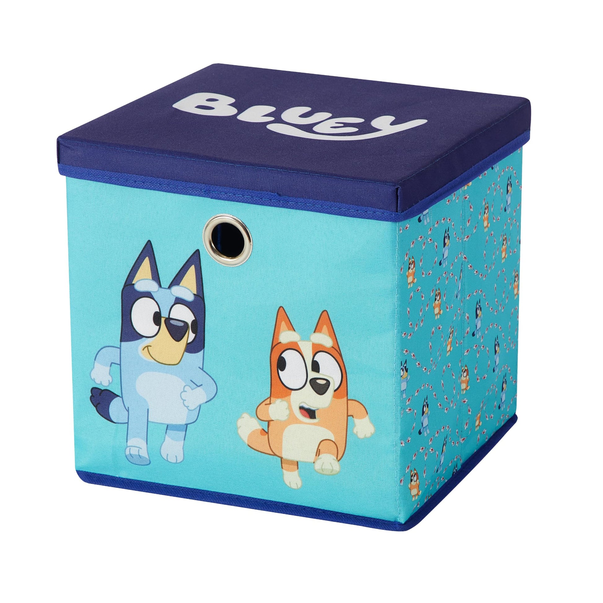 Idea Nuova Bluey Collapsible Fabric Storage Cube,10” Organizer Bin with Lid for Bedroom, Playroom