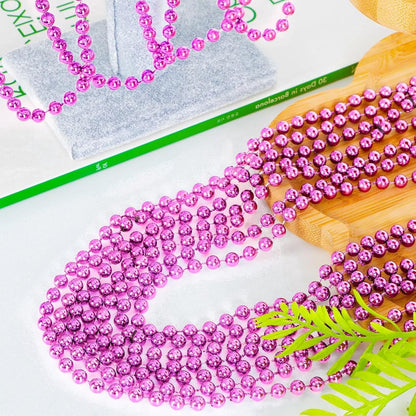 50PCS Mardi Gras Beads, Metallic Bead Necklace Party Favors, 33" Mardi Gras Necklace Women Men
