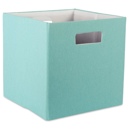 DII Fabric Storage Cube Organizer Bin 13x13x13 Foldable, Aqua