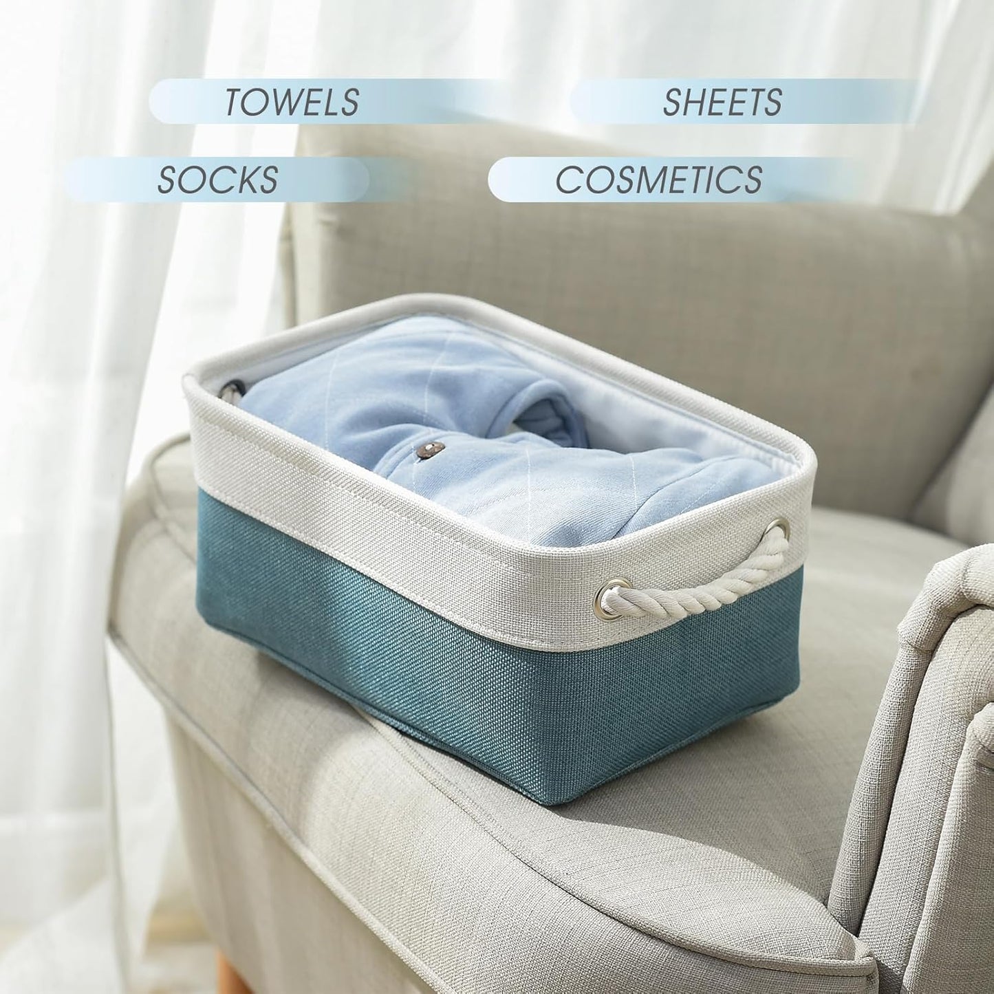Organization and Storage Basket for Organizing - 12X8X5.2 inch 6 Pack Fabric Cube Storage Bin