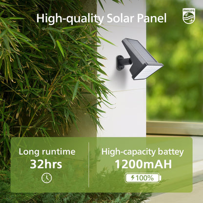 Philips 2 Packs Solar Spot Lights Outdoor Waterproof, 28 LED 7500K Solar Powered Landscape Pathway