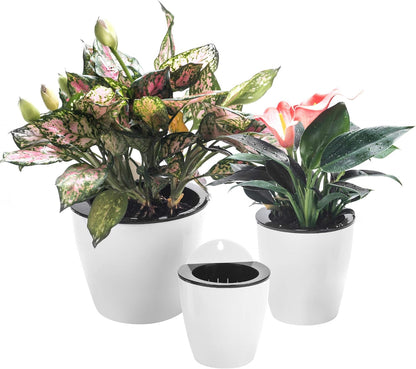 3 Pack Self Watering Wall Hanging Planter Pots Vertical Garden Window Hang Mount Indoor Outdoor