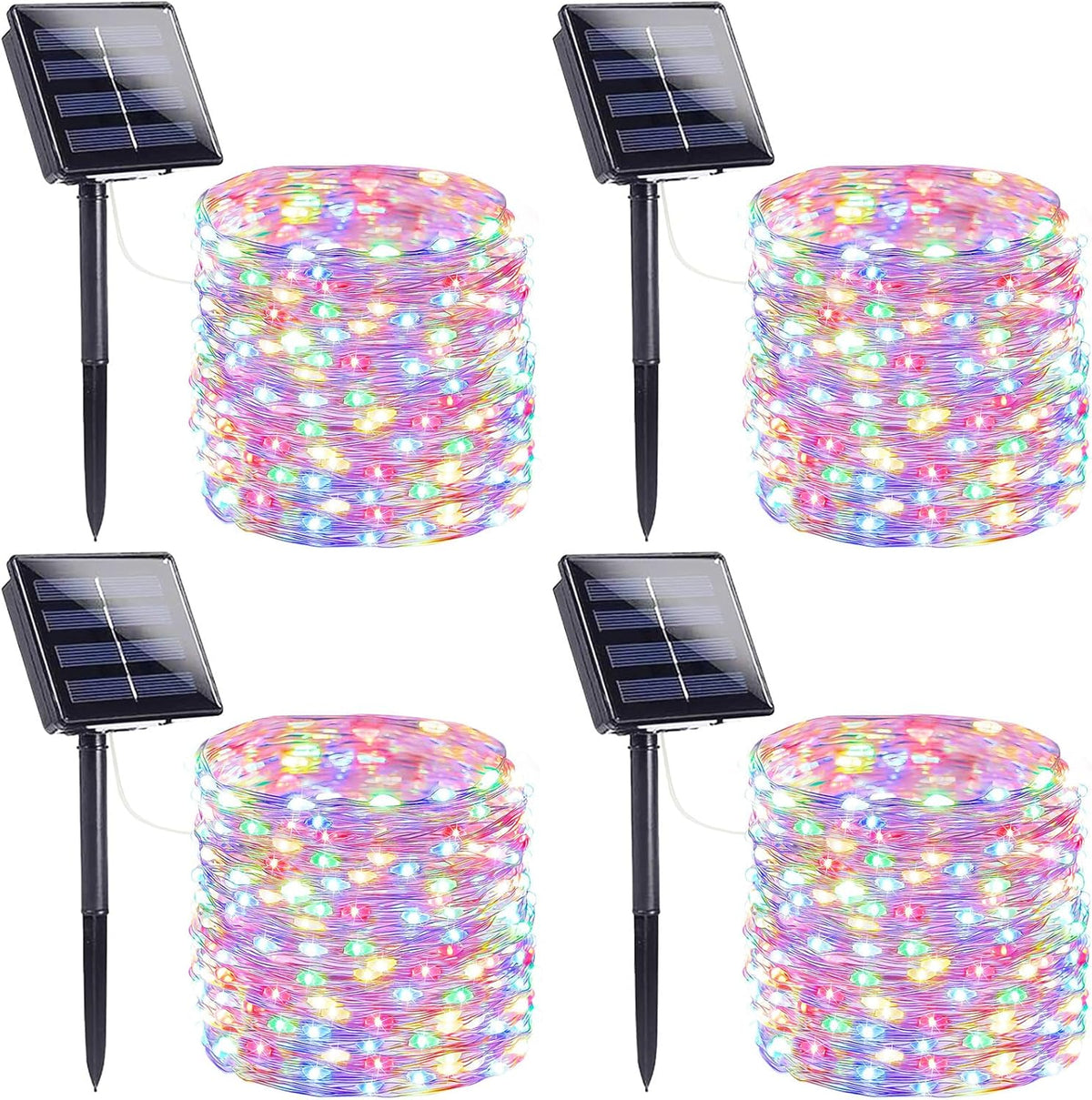 Extra-Long Solar String Lights Outdoor, 4-Pack 400 LED Solar Fairy Lights for Outside Waterproof
