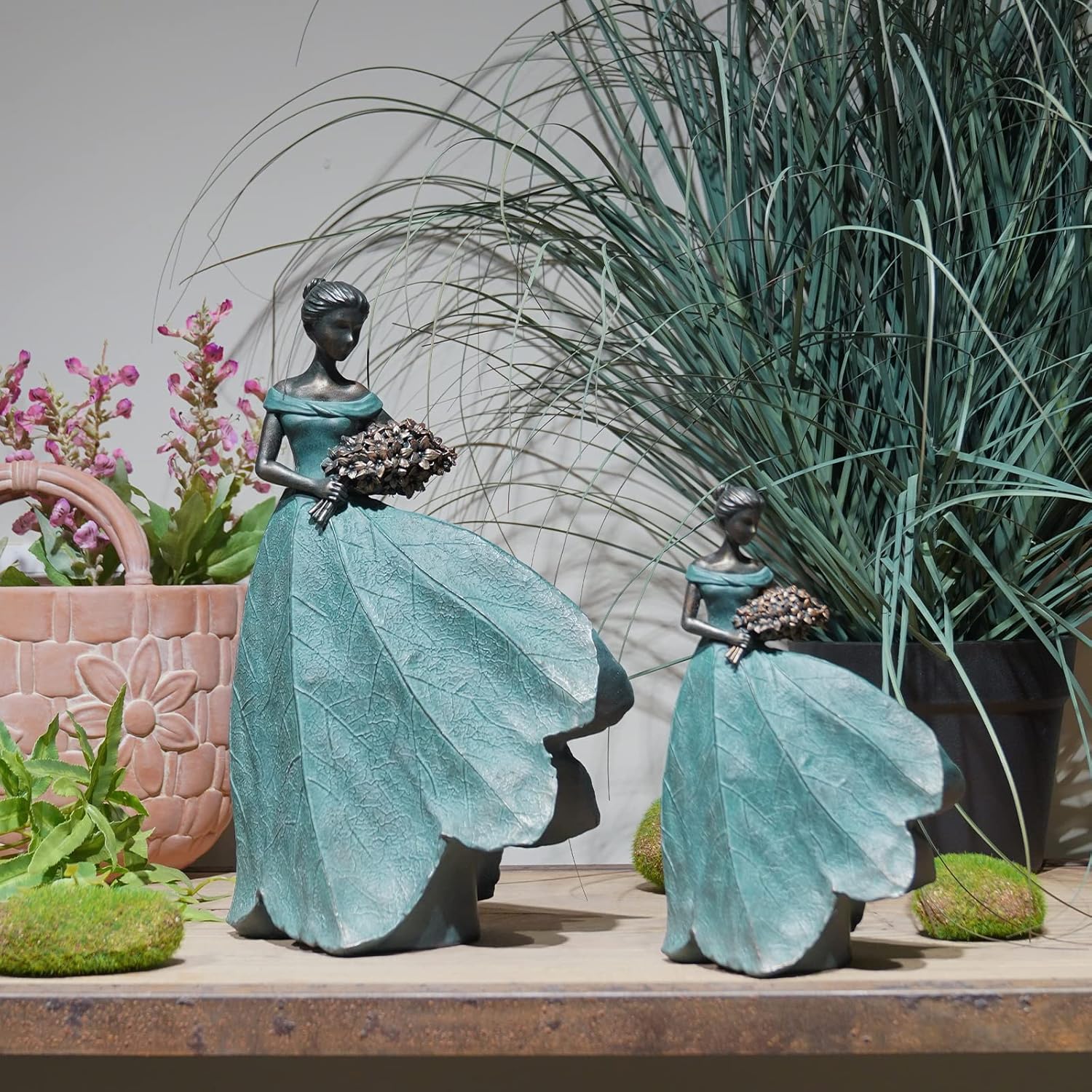 Guichifun Fairy Statue Collection Home Decoration - Leaf Angel Girls Resin Modern Table Decor for
