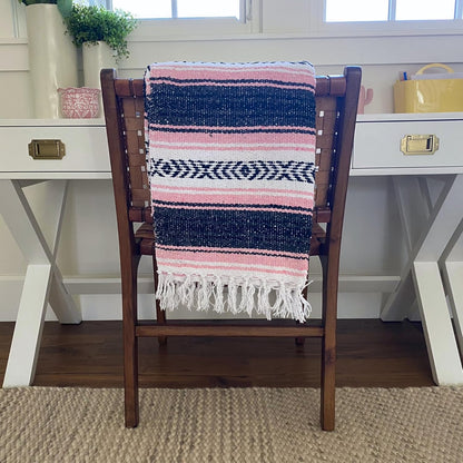 Del Mex Classic Mexican Blanket, Large Authentic Woven Falsa Throw (70"x50"), Artisan Southwest