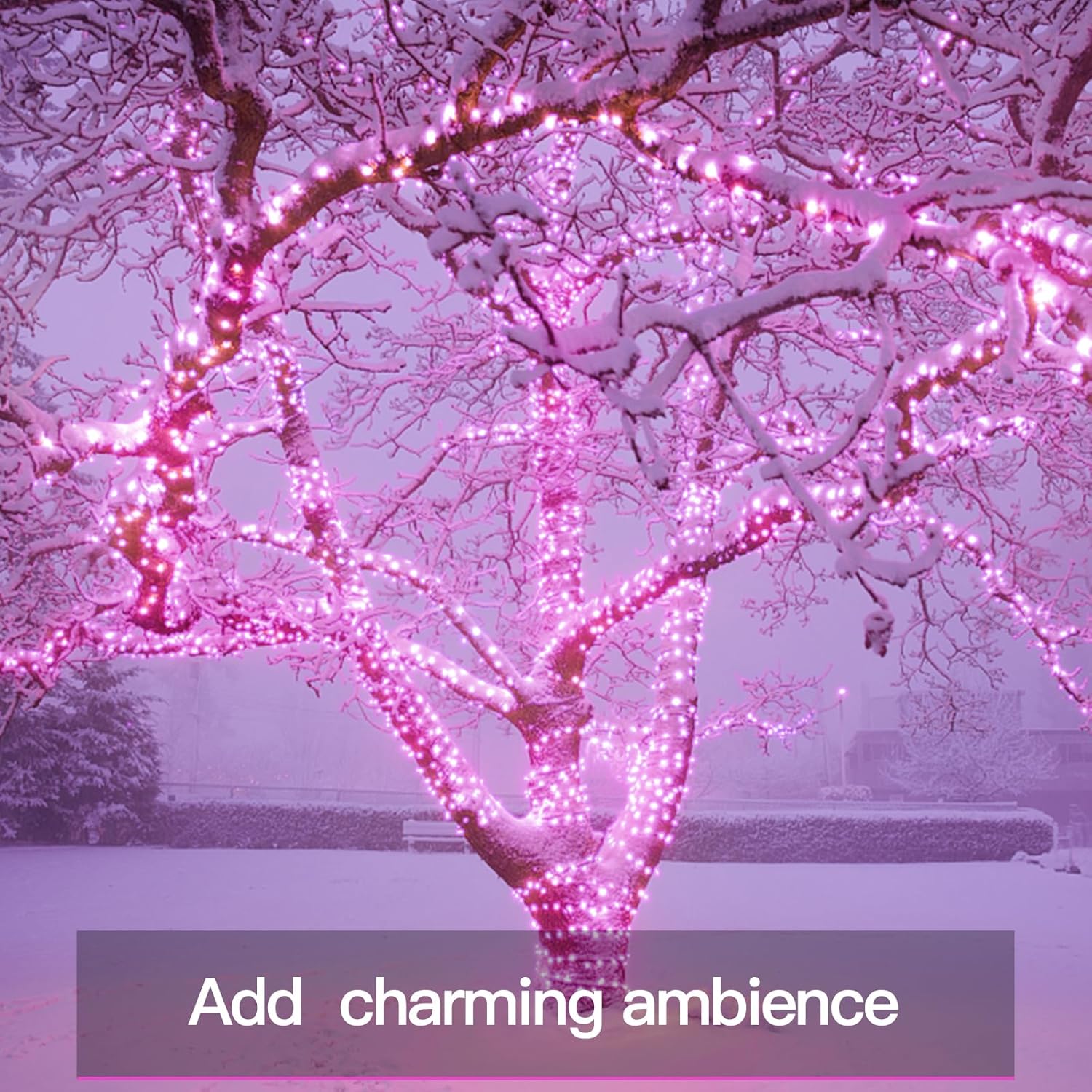 suddus Pink Fairy Lights Battery Operated Outdoor Waterproof, 33ft 100 Led String Lights with