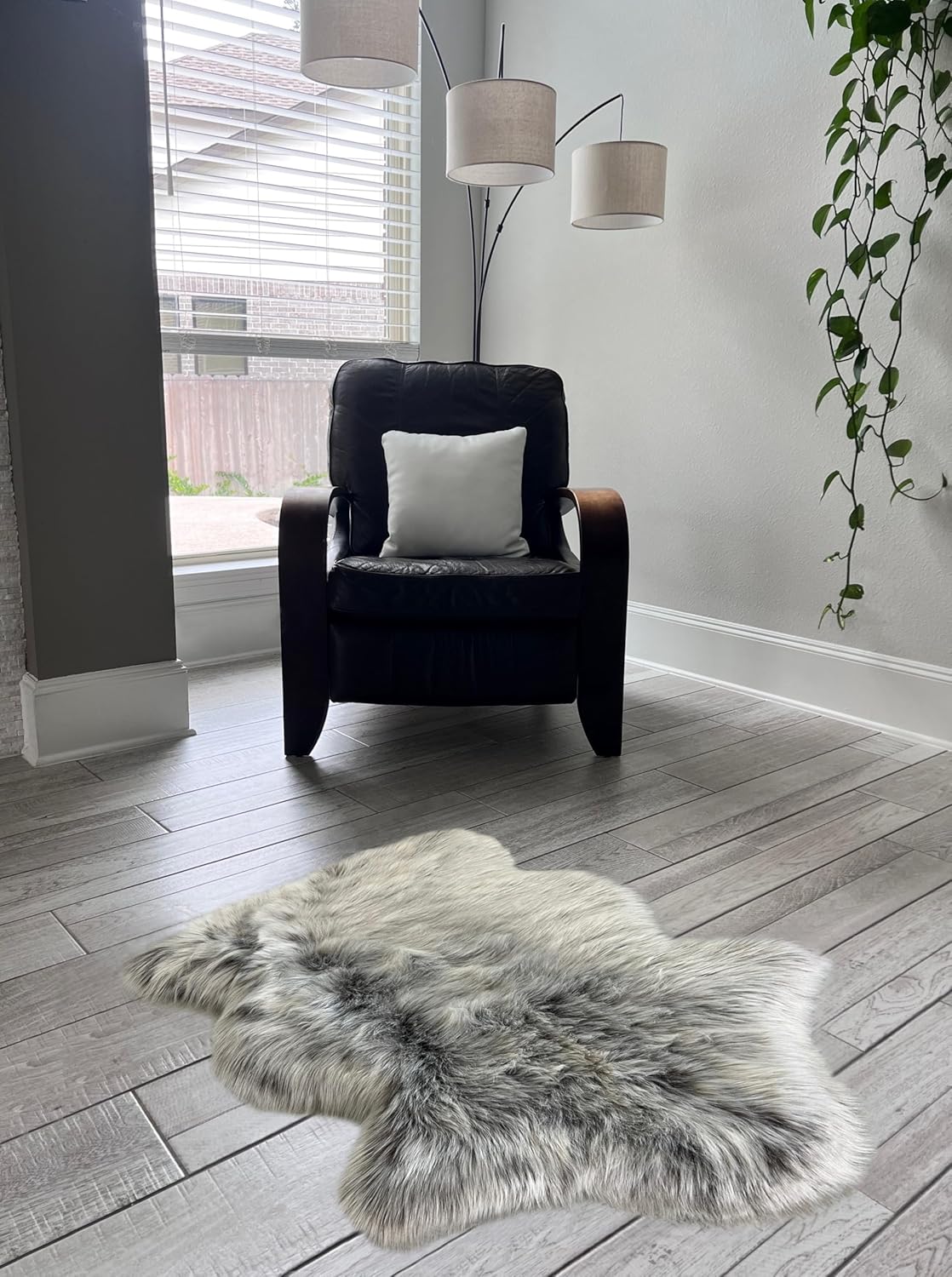 LAMBZY Faux Sheepskin Super Soft Hypoallergenic Free Shape Silky Shag Rug, Luxury Shaggy Plush