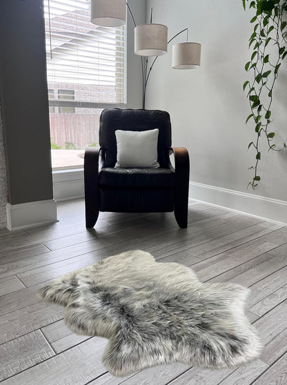 LAMBZY Faux Sheepskin Super Soft Hypoallergenic Free Shape Silky Shag Rug, Luxury Shaggy Plush