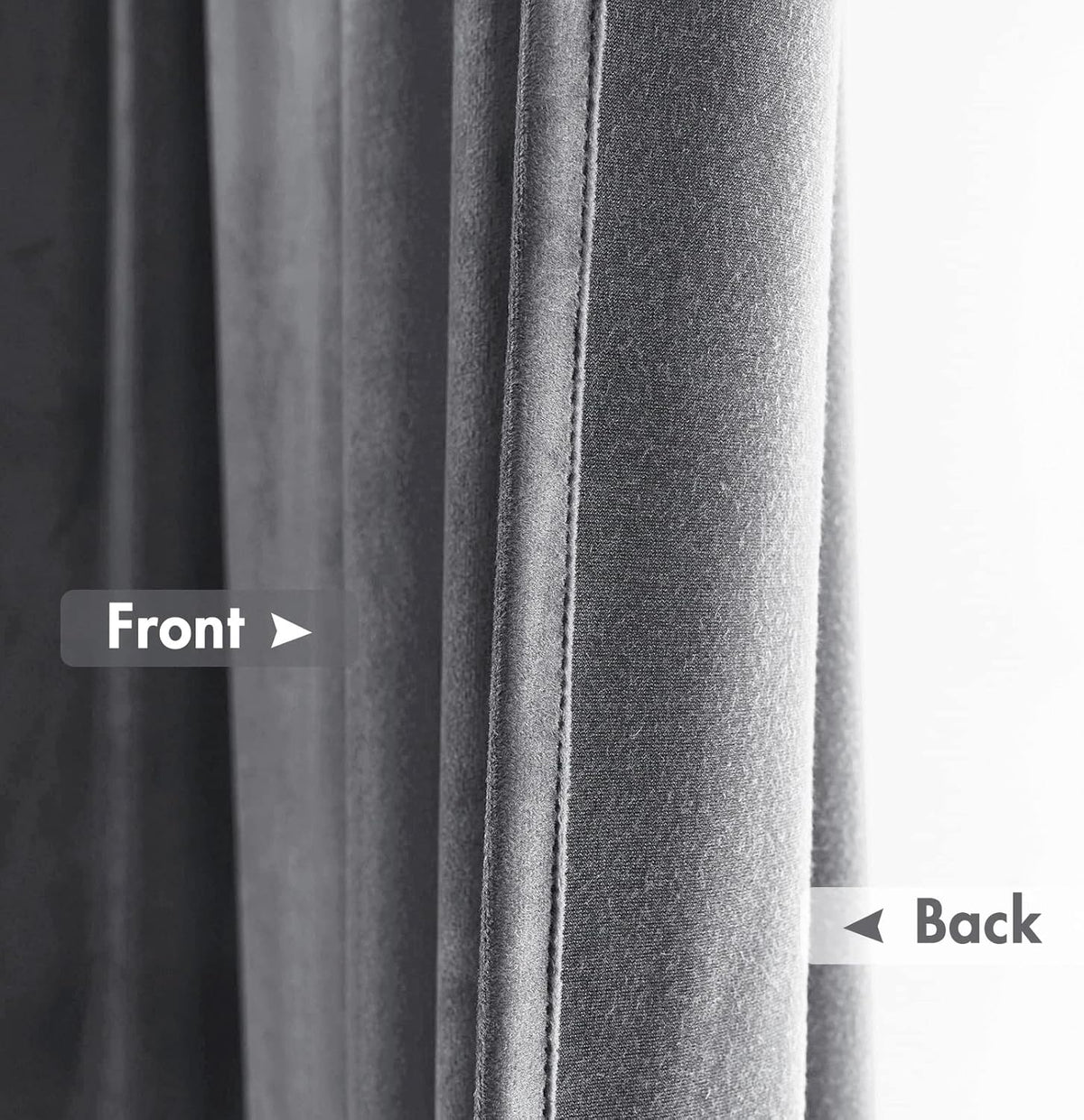 MIULEE Grey Velvet Curtains Thermal Insulated Blackout Curtain Drapes for Bedroom Living Room