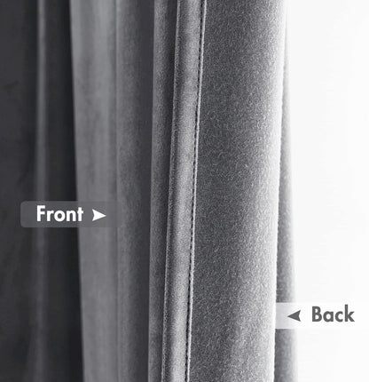 MIULEE Grey Velvet Curtains Thermal Insulated Blackout Curtain Drapes for Bedroom Living Room