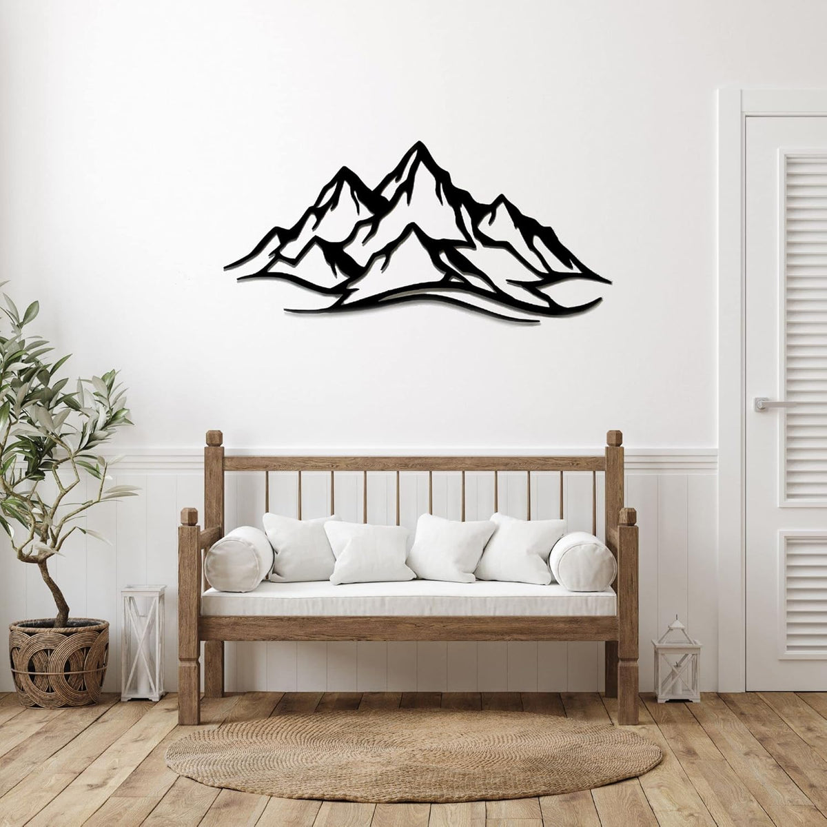 METALPLEX Mountain Range Metal Wall Art - Fade-Resistant and Rust-Free Indoor & Outdoor Aluminum