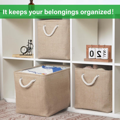 Bidtakay Fabric Storage Baskets for Shelves 3 Pack Large Storage Bins for Organizing Linen